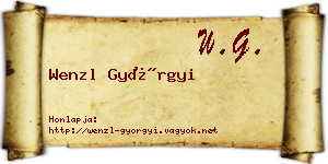 Wenzl Györgyi névjegykártya